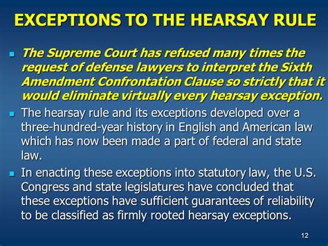 4; ARTICLE 3 - Prior Statements of Witnesses 1235-1238. . Effect on the listener hearsay exception federal rules of evidence